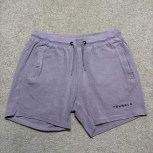 YoungLA Sweat Shorts Mens Large Purple Lavender Elastic Waist Lounge Casual Gym